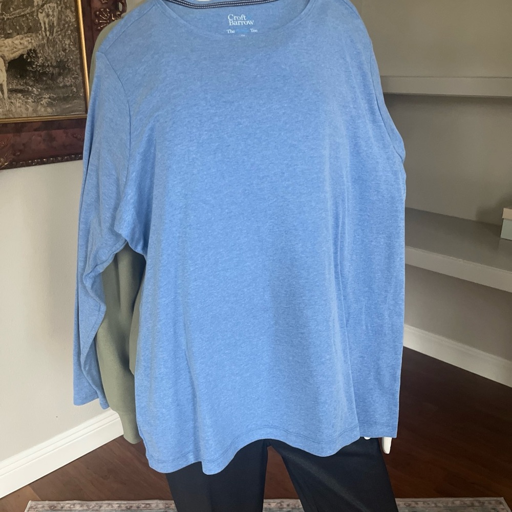 Croft & Barrow Women's Blue Long Sleeve classic Tee Sz 1X.
